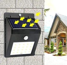 Solar Security LED Night Light for Home Outdoor / Garden Wall (Black) (30-LED Lights)