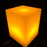 Decorative cube LED lamp with soft blue ambient glow for bedroom and home décor