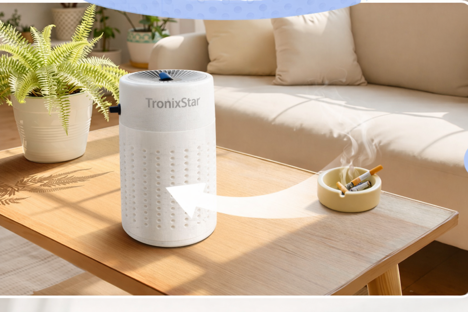 TronixStar Compact Air Purifier with True HEPA & Activated Carbon Filter