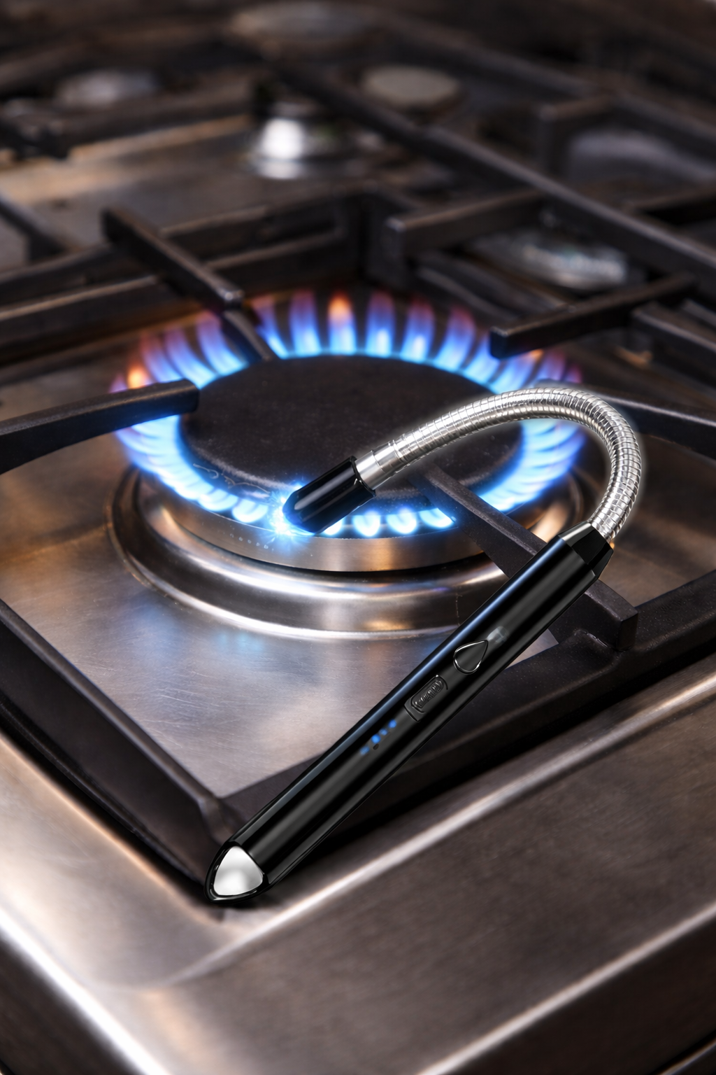 Rechargeable Electric Arc Lighter for Kitchen | Windproof Flameless Plasma Ignition | Long Flexible Neck USB Lighter for Gas Stove, Candle & BBQ