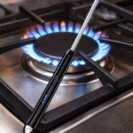 Rechargeable electric arc kitchen lighter with flexible long neck igniting gas stove flame