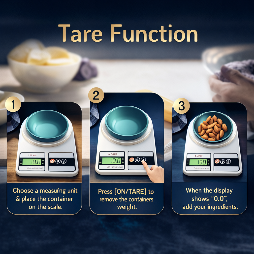 Digital kitchen scale LCD display showing accurate weight measurement"