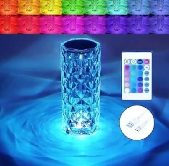 LED Crystal Light Lamp Multicolor ambient light with remote control