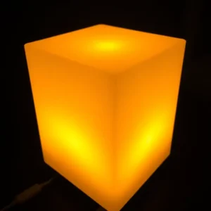 Decorative cube LED lamp with soft blue ambient glow for bedroom and home décor